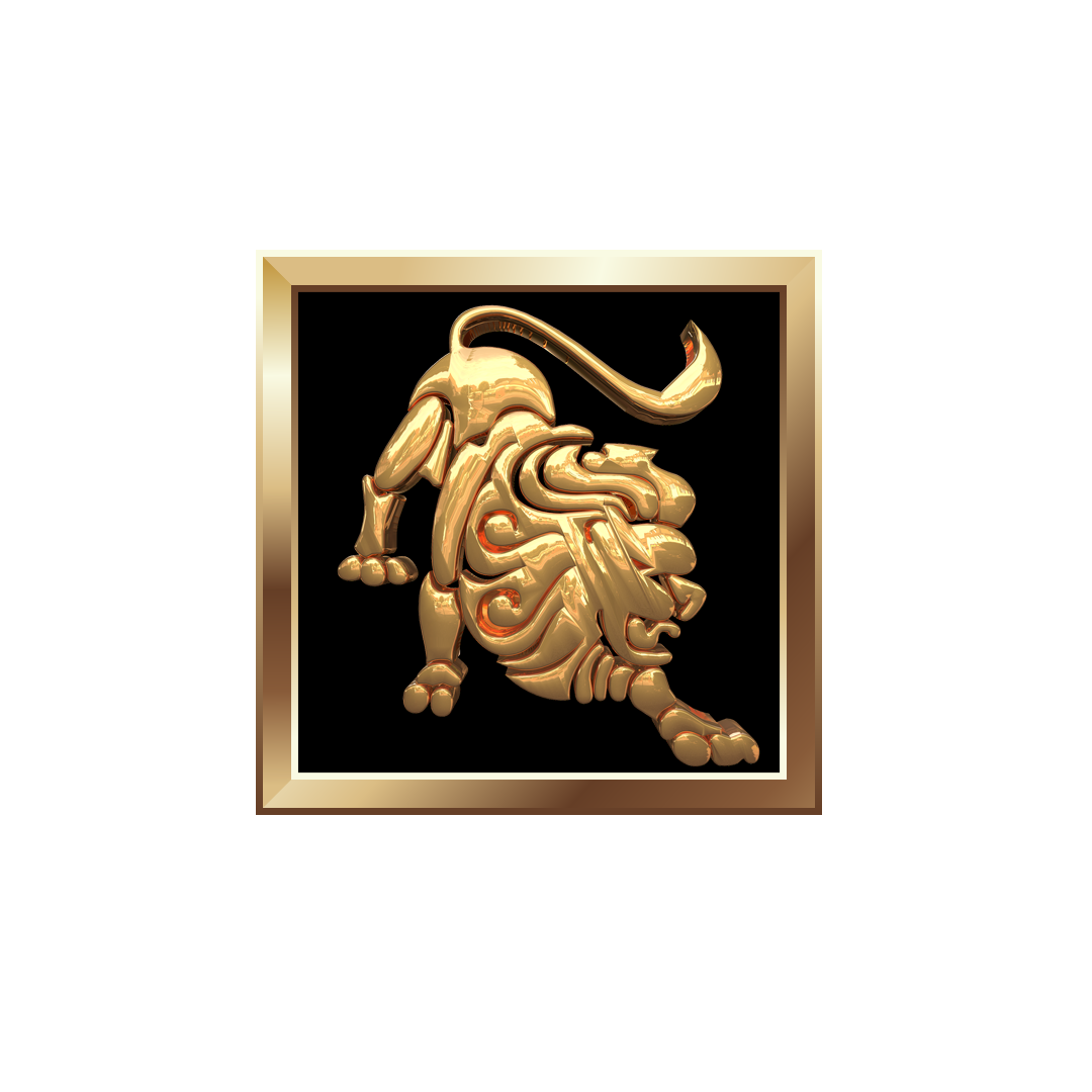 Leo gold symbol png, gold Leo png, Leo gold PNG image, zodiac Leo transparent png images download
